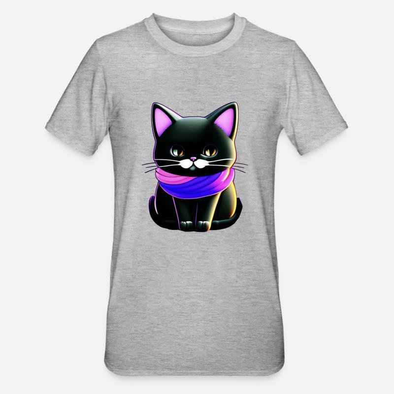 Chat - T-shirt polycoton Unisexe - gris chiné