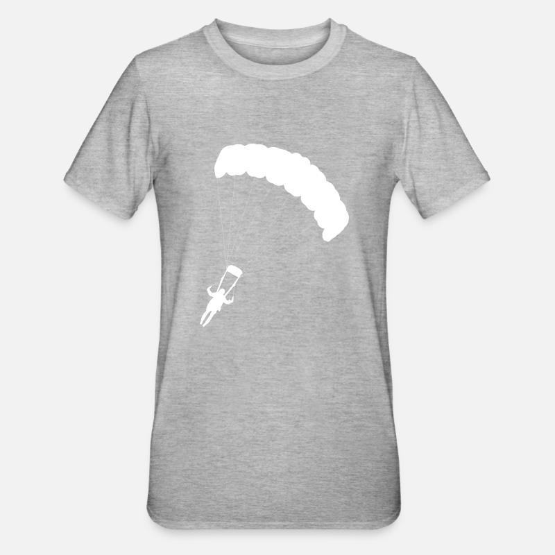 Parachute Skydiving Gift Idea - Unisex Polycotton T-Shirt - heather grey