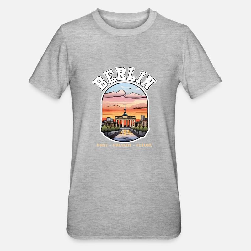 Berlin - Past, Present, Future - Unisex Polycotton T-Shirt - heather grey