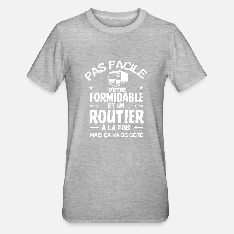 FORMIDABLE ROUTIER - T-shirt polycoton Unisexe - gris chiné
