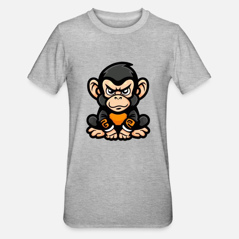 Monkey Comic - Unisex Polycotton T-Shirt - heather grey
