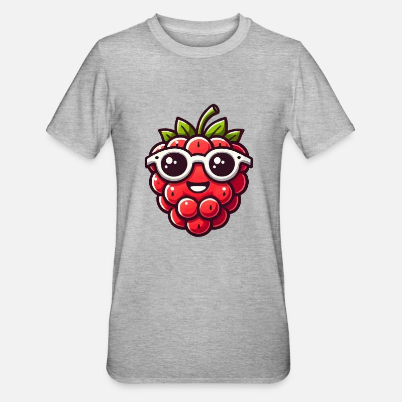 Raspberry Comic - Unisex Polycotton T-Shirt - heather grey