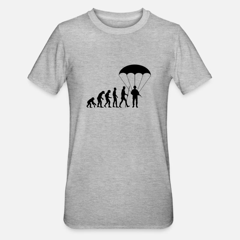 Evolution parachutiste parachutiste - T-shirt polycoton Unisexe - gris chiné