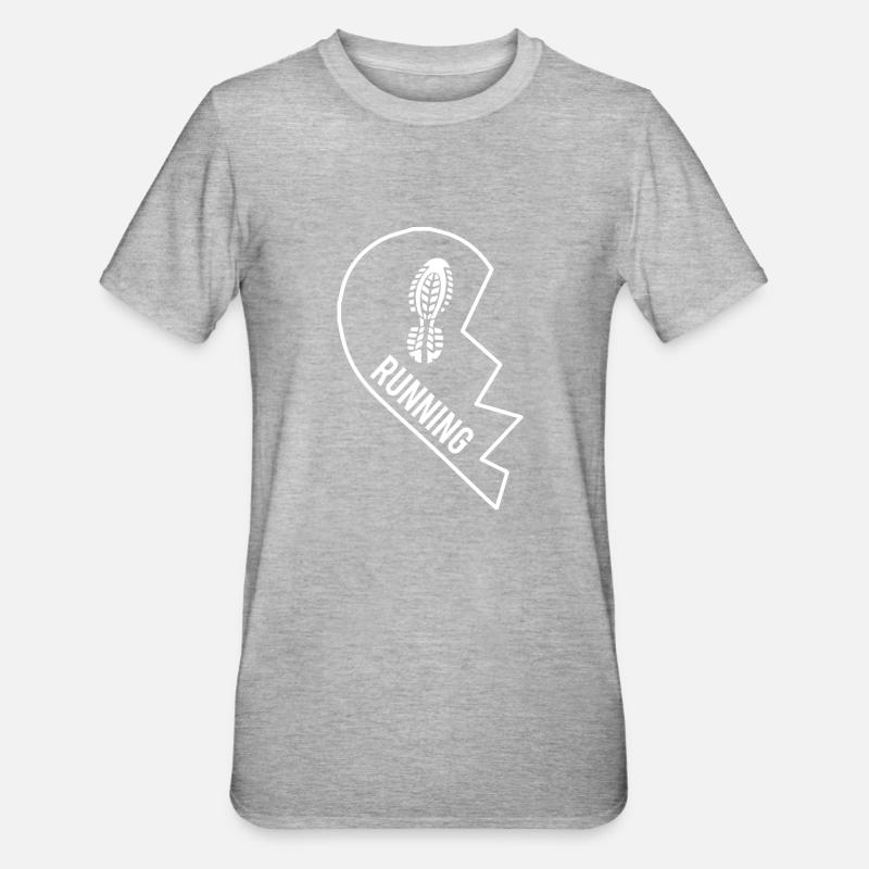 Courir - Course - Courir - Cadeau - T-shirt polycoton Unisexe - gris chiné