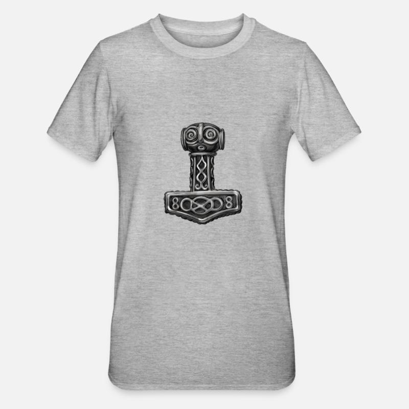 Thor Hammer Mjölnir Mjolnir - Unisex Polycotton T-Shirt - Grau meliert
