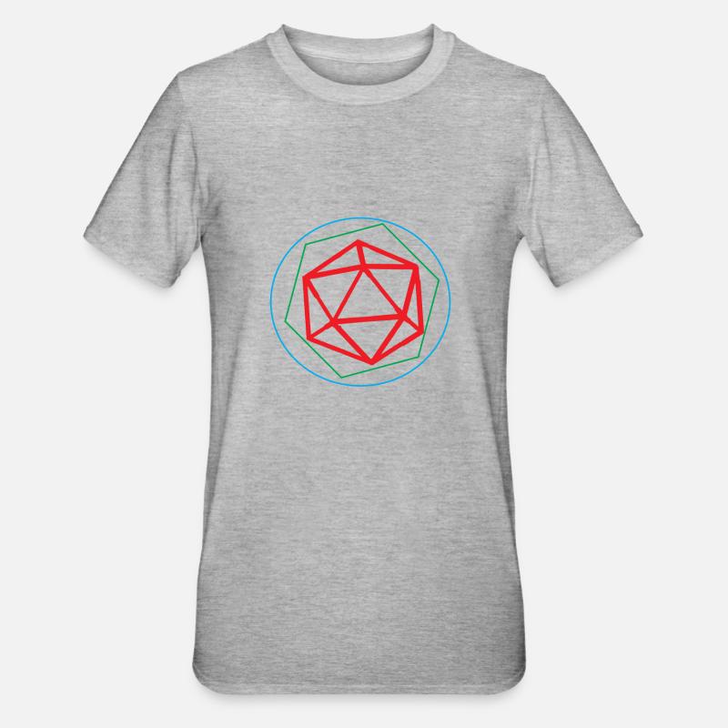 D20 Dice Evolution RPG Game Gift - Unisex Polycotton T-Shirt - heather grey
