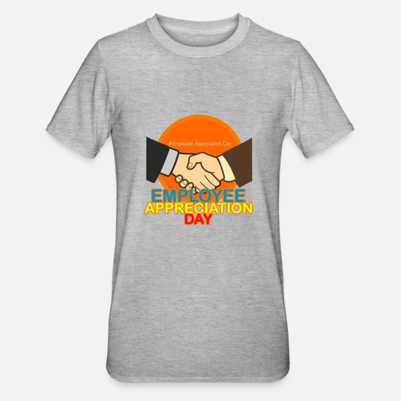 Wertschätzungtag der Mitarbeiter - Unisex Polycotton T-Shirt - Grau meliert