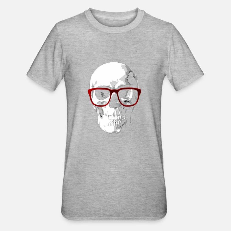 Nerd skull for geeks - Unisex Polycotton T-Shirt - heather grey