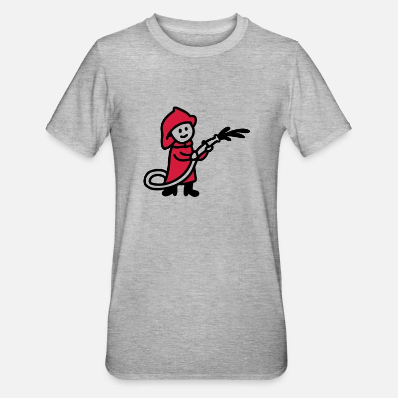 Pompier - T-shirt polycoton Unisexe - gris chiné