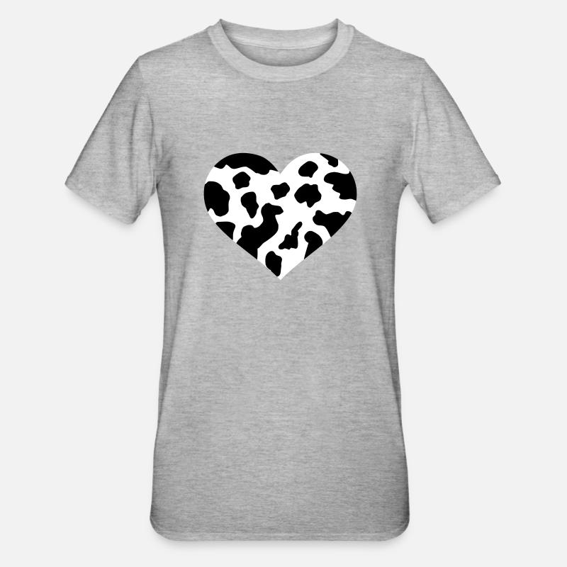 Kuh - Unisex Polycotton T-Shirt - Grau meliert