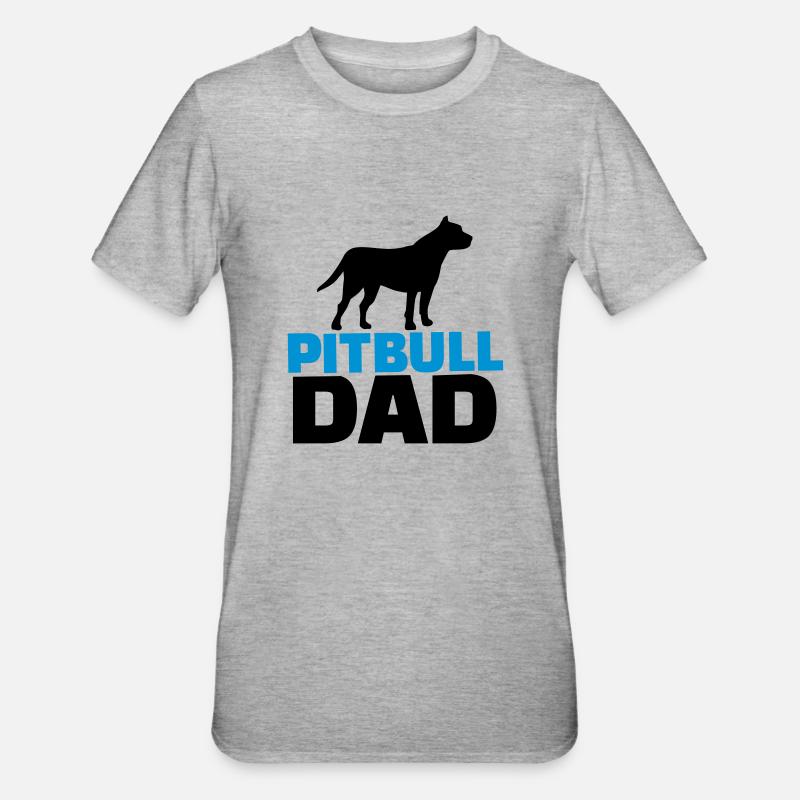 Pitbull Dad - Unisex Polycotton T-Shirt - heather grey