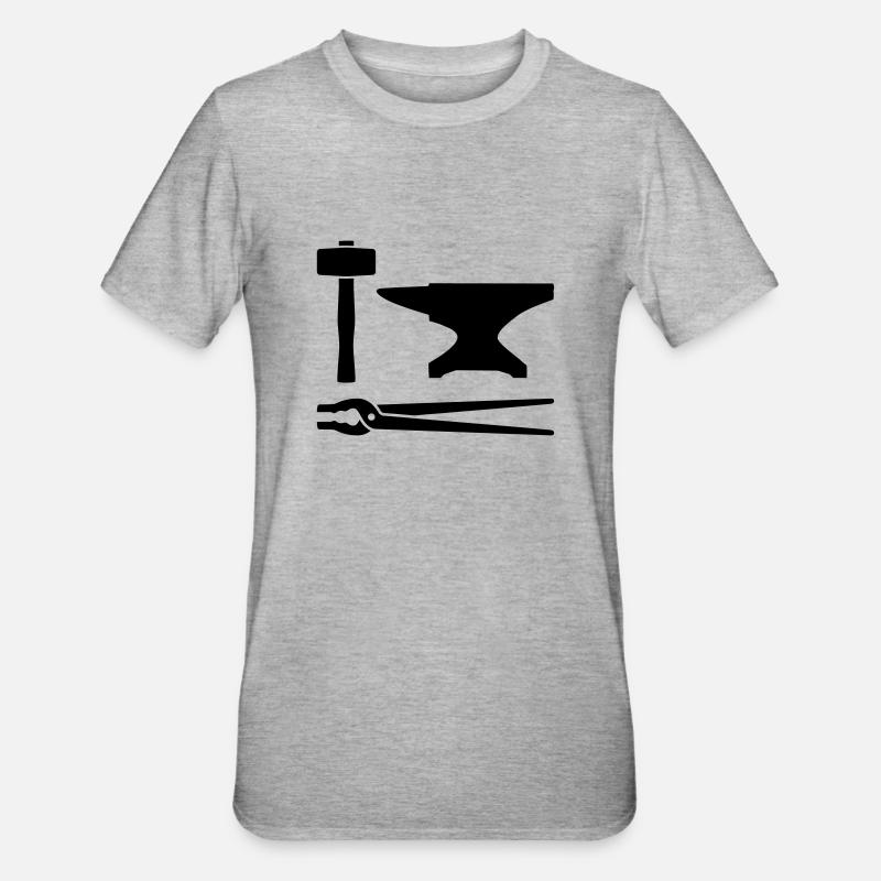 Blacksmith tools - Unisex Polycotton T-Shirt - heather grey