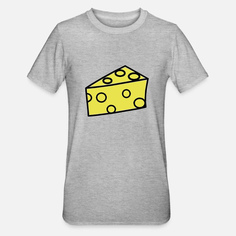 Fromage / morceau de fromage - T-shirt polycoton Unisexe - gris chiné