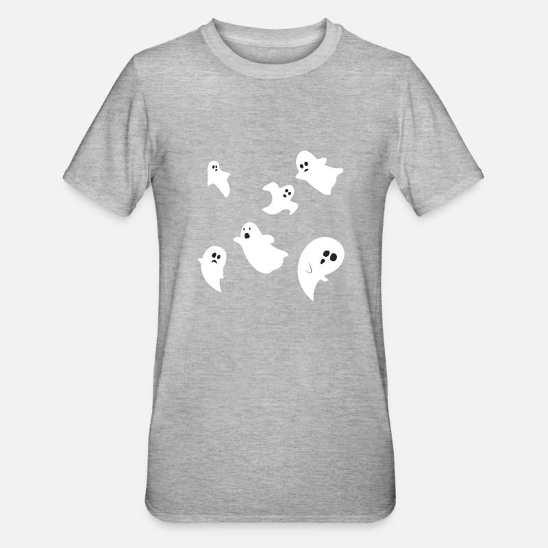 Halloween Ghosts Ghost Group Design simple - T-shirt polycoton Unisexe - gris chiné