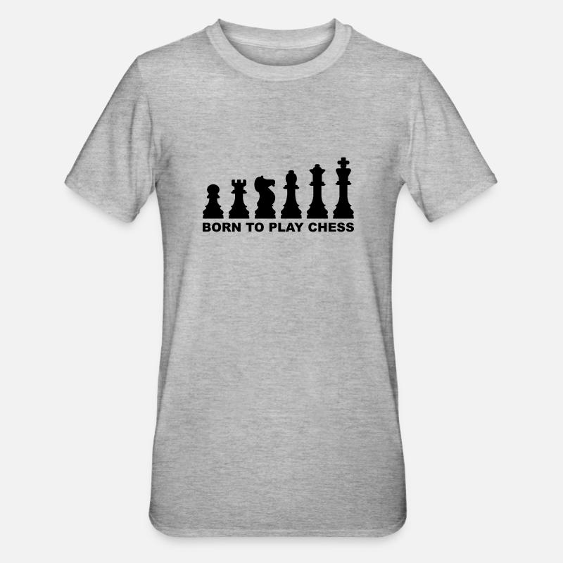 Evolution Chess - Unisex Polycotton T-Shirt - heather grey
