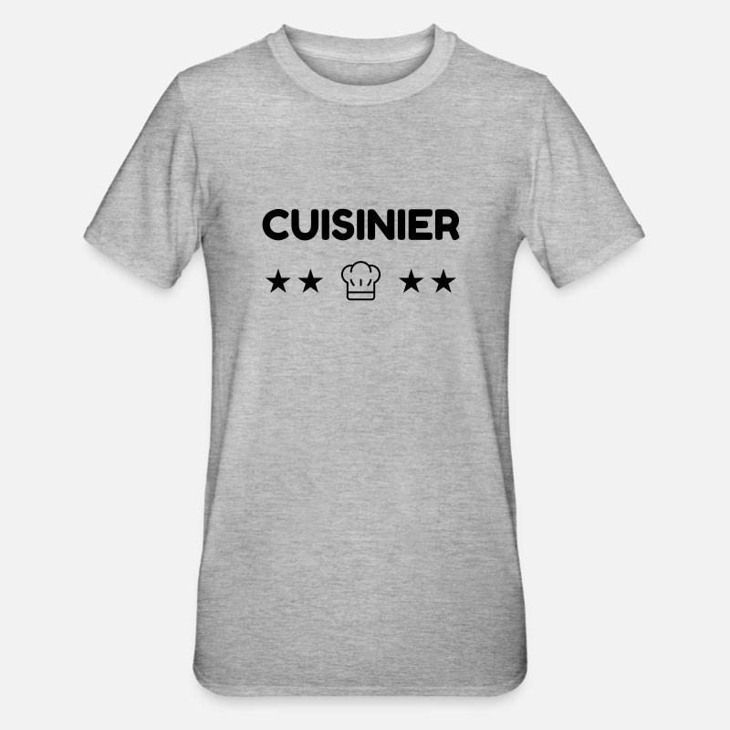 Koch / Kochen / Cooking / Chef - Unisex Polycotton T-Shirt - Grau meliert