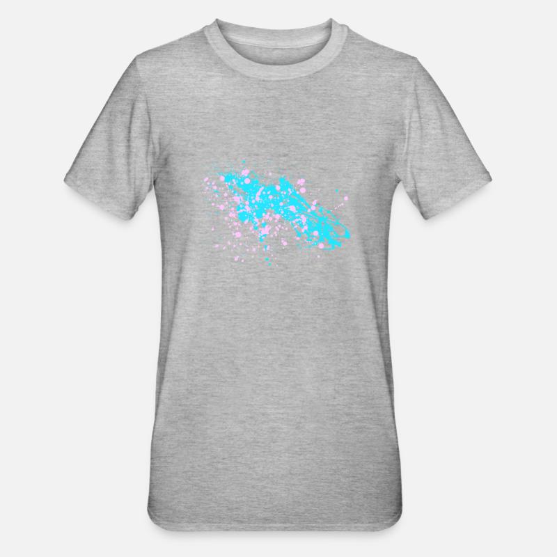 Farbspritzer! Bunt. Geschenk. - Unisex Polycotton T-Shirt - Grau meliert