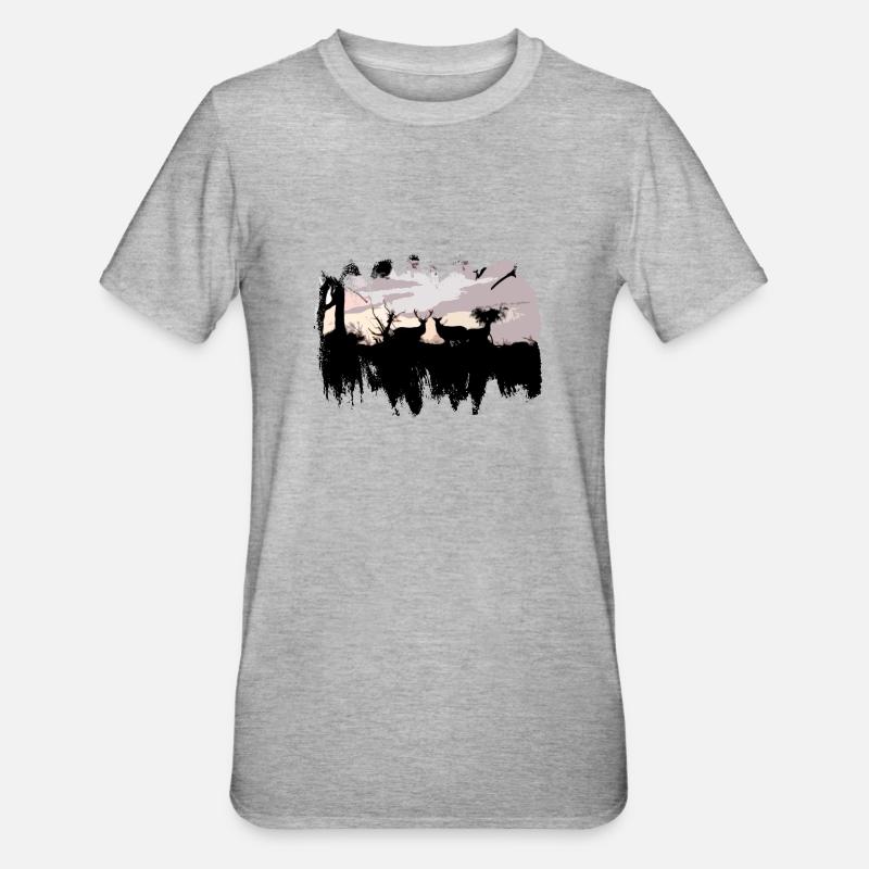 cervides a l'approche - T-shirt polycoton Unisexe - gris chiné
