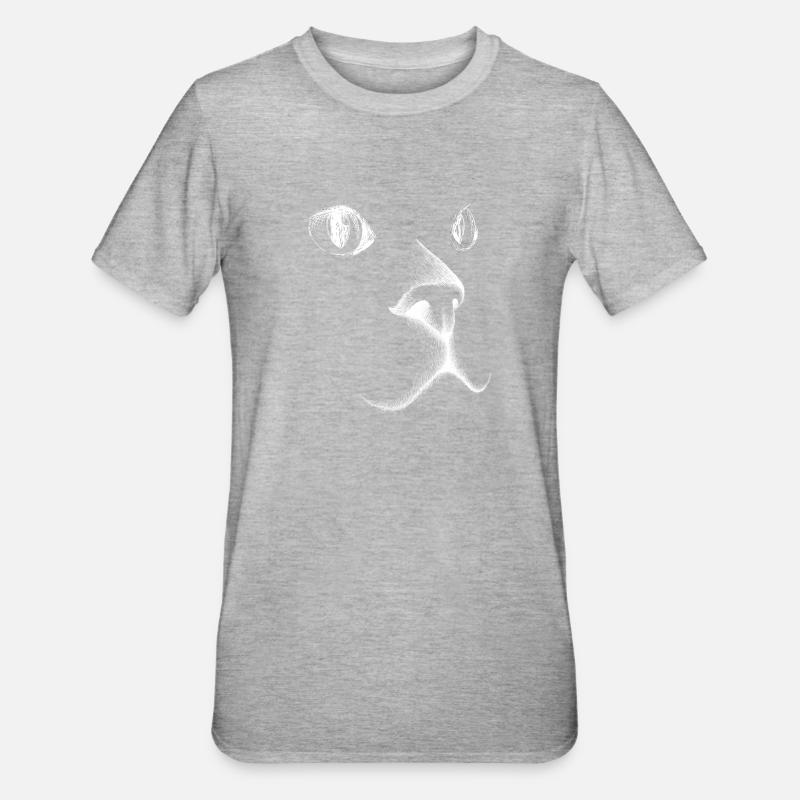 Visage de chat - T-shirt polycoton Unisexe - gris chiné