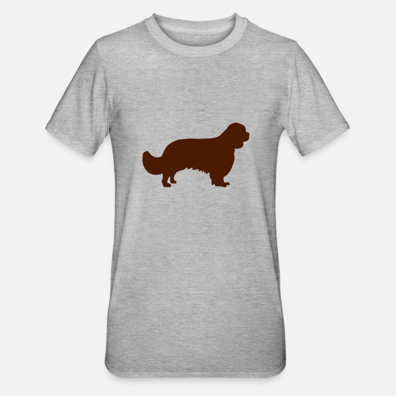 Cavalier King Charles Spaniel - T-shirt polycoton Unisexe - gris chiné