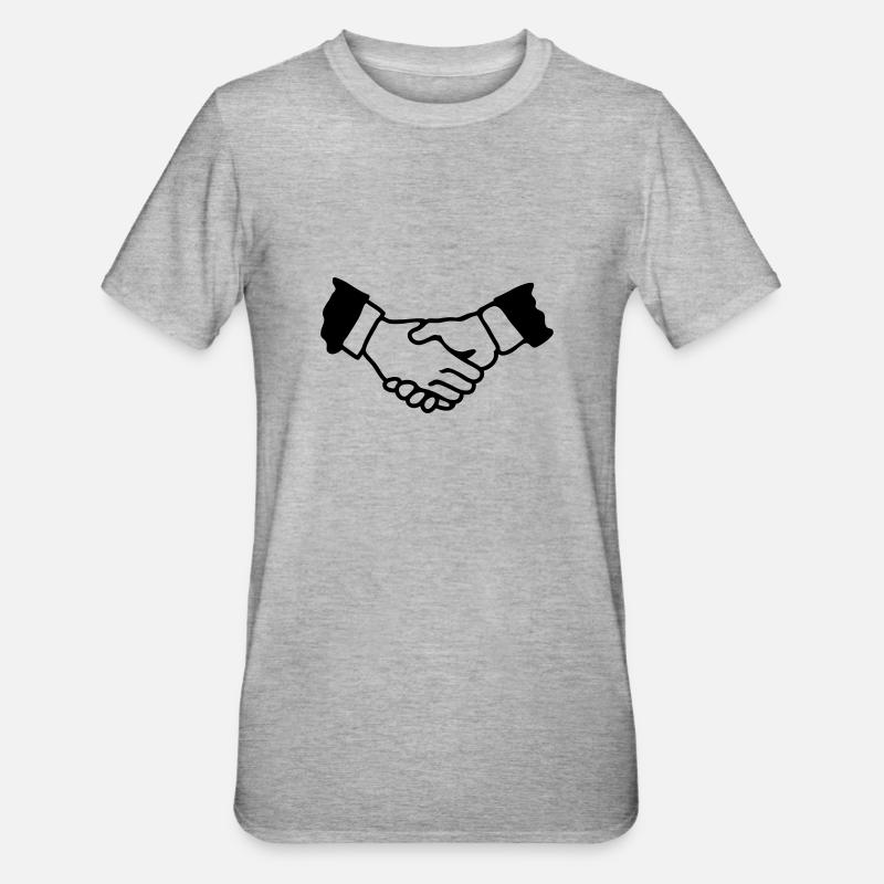 Poignée de main - Line - T-shirt polycoton Unisexe - gris chiné