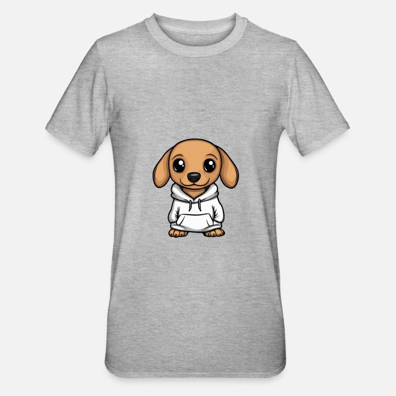 Teckel Teckel Drôle - T-shirt polycoton Unisexe - gris chiné
