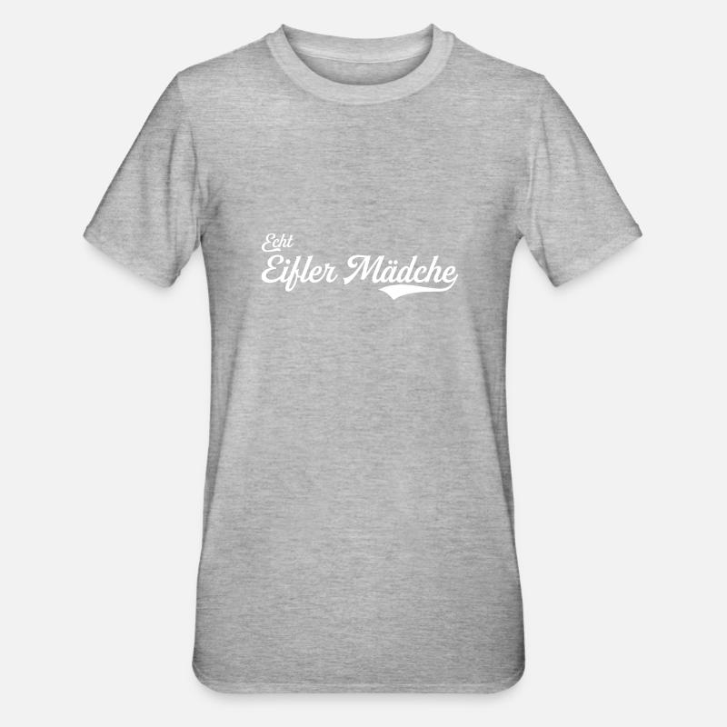 Echt Eifler Mädche - Unisex Polycotton T-Shirt - Grau meliert