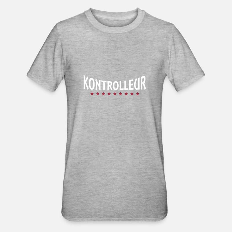 Controller + Dein Text - Unisex Polycotton T-Shirt - heather grey