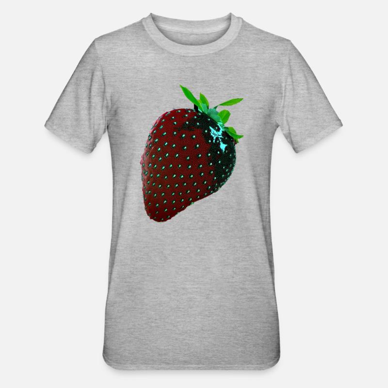 Fraise, technique, high-tech, illustration - T-shirt polycoton Unisexe - gris chiné