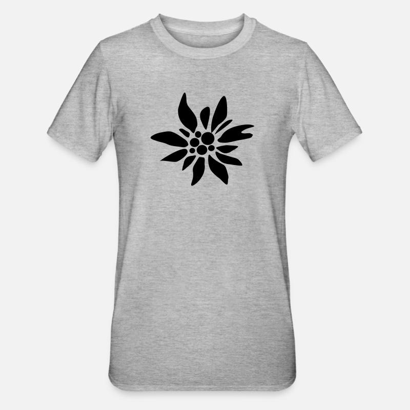 Edelweiss - Unisex Polycotton T-Shirt - Grau meliert