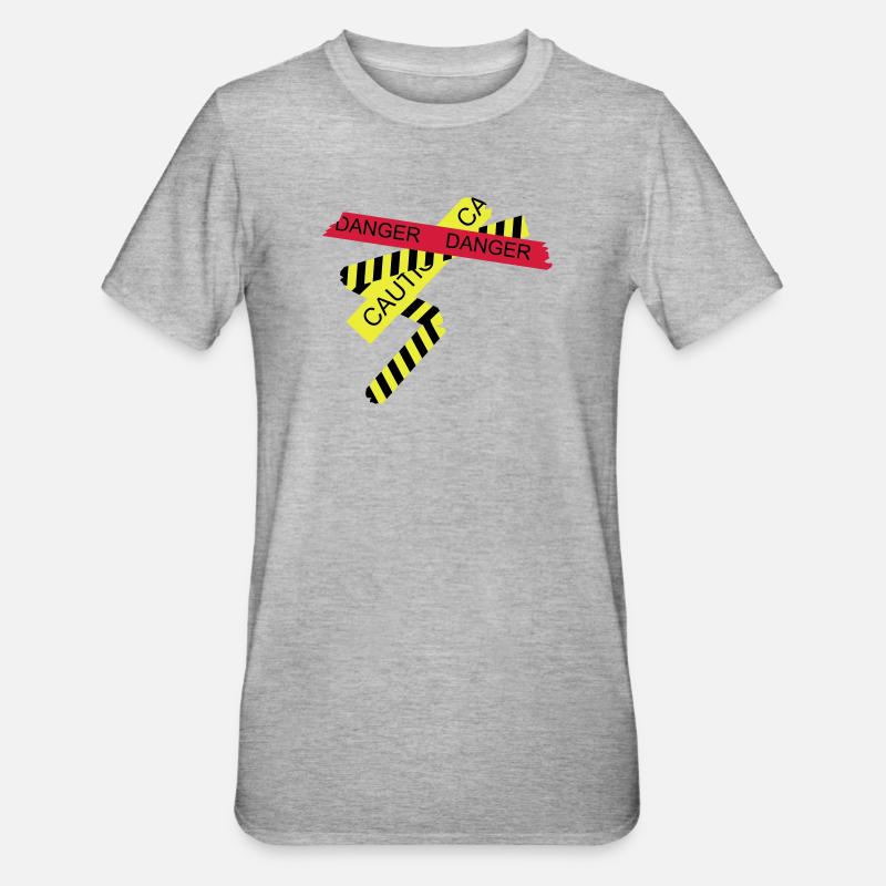 Attention, risque - T-shirt polycoton Unisexe - gris chiné