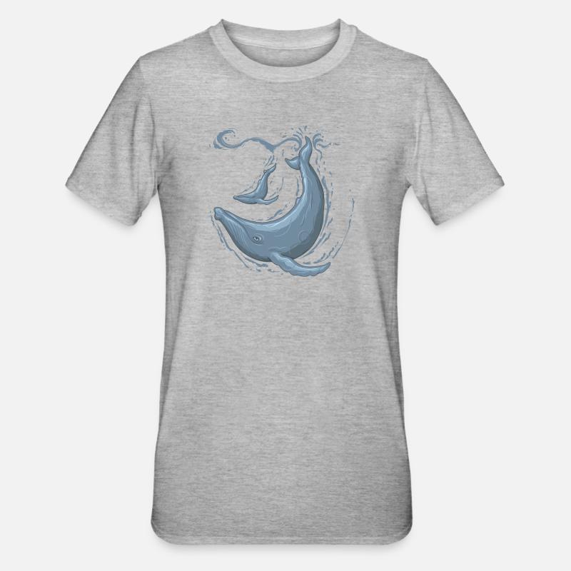 humpback - T-shirt polycoton Unisexe - gris chiné