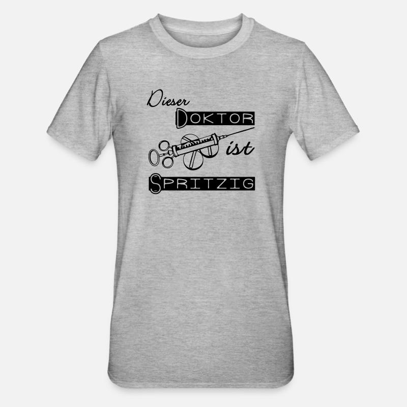 Doktor Spritzig Geschenk - Unisex Polycotton T-Shirt - Grau meliert