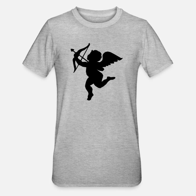Engel mit Pfeil und Bogen  - Unisex Polycotton T-Shirt - Grau meliert