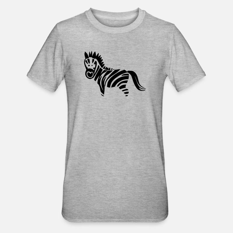 Zebra Design schwarz/ weiss - Unisex Polycotton T-Shirt - Grau meliert
