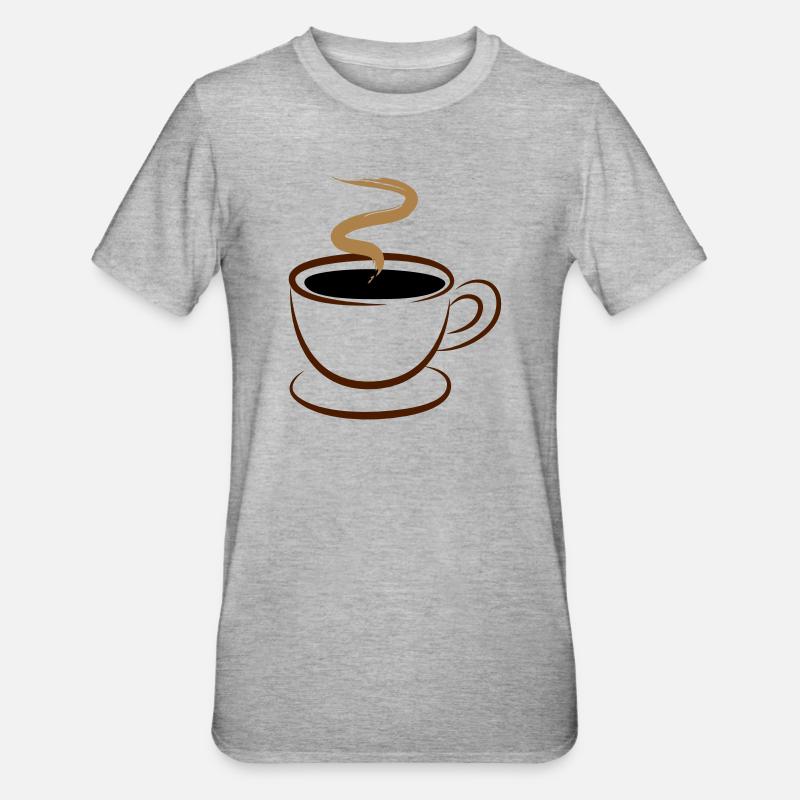 café - T-shirt polycoton Unisexe - gris chiné