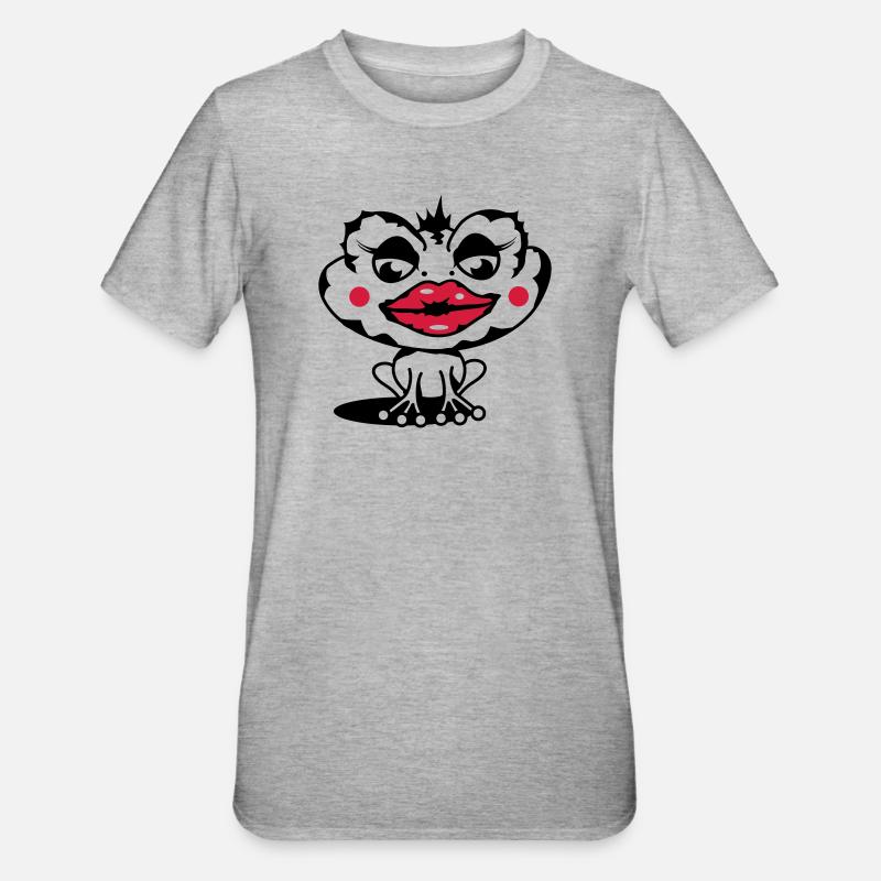 Eine Kröte mit dicker Lippe - Unisex Polycotton T-Shirt - Grau meliert