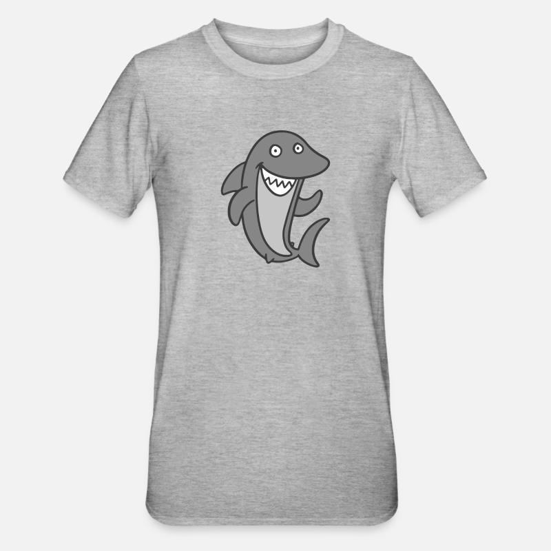 requin - T-shirt polycoton Unisexe - gris chiné