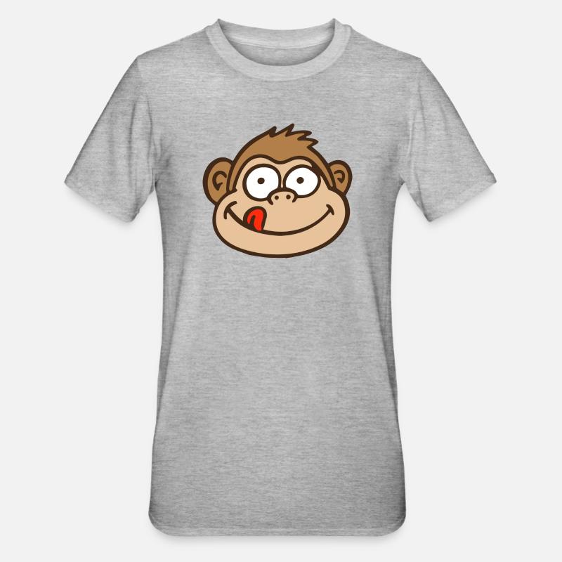 Affe - Unisex Polycotton T-Shirt - Grau meliert