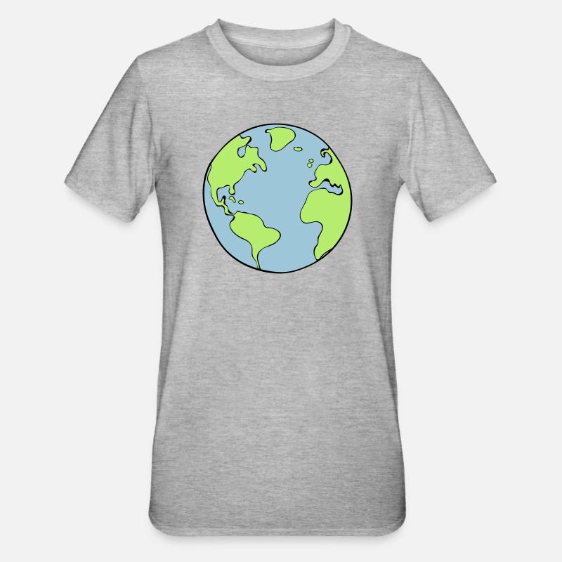 Erde - Unisex Polycotton T-Shirt - Grau meliert