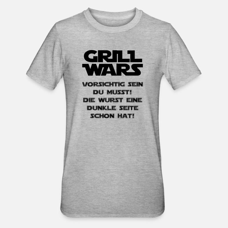 Grill Wars - Unisex Polycotton T-Shirt - Grau meliert