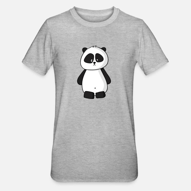 Panda - T-shirt polycoton Unisexe - gris chiné