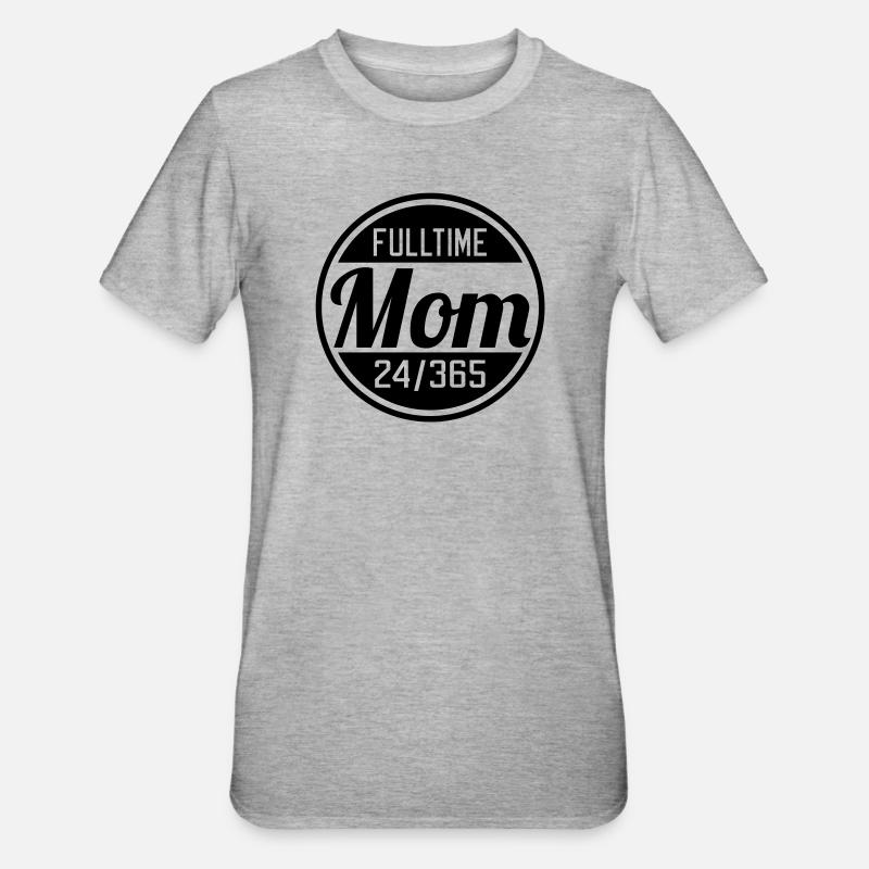 Fulltime Mom - Unisex Polycotton T-Shirt - Grau meliert