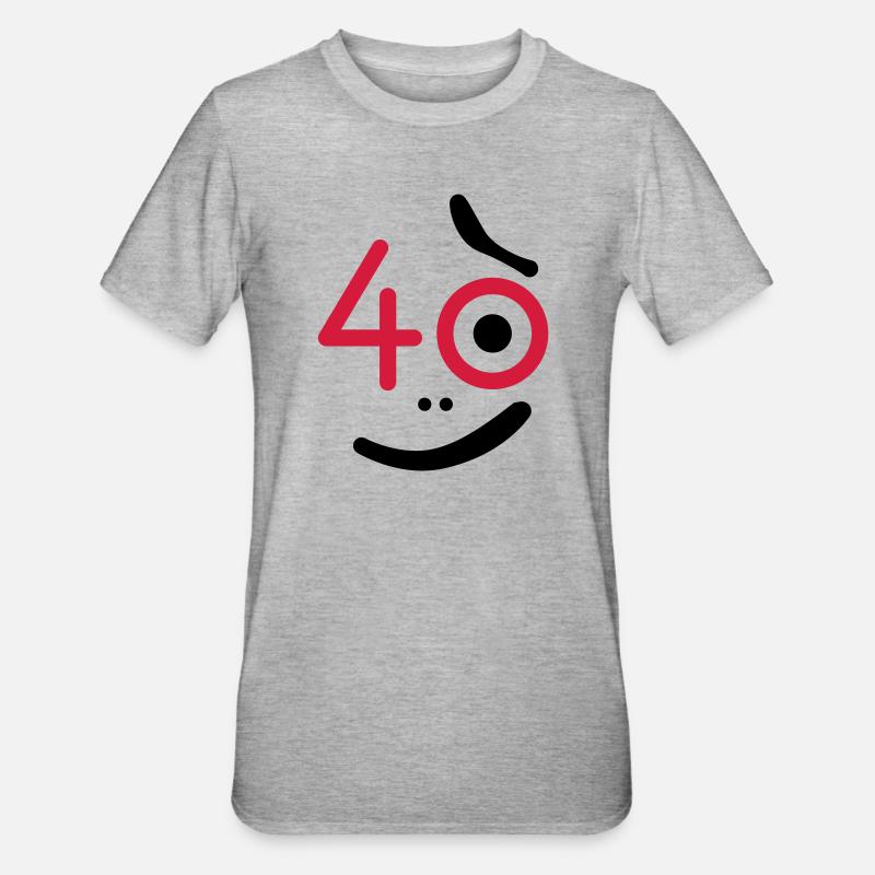 40 år - hvad så? - Unisex polycotton T-shirt - grå meleret