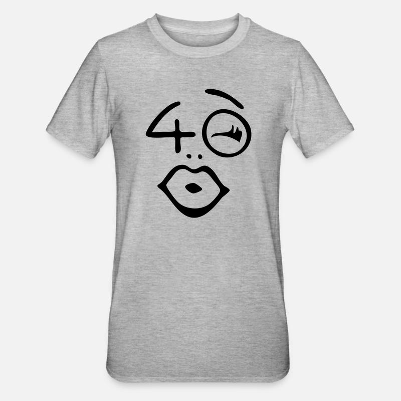 Wow, endlich 40 Jahre ! - Unisex Polycotton T-Shirt - Grau meliert