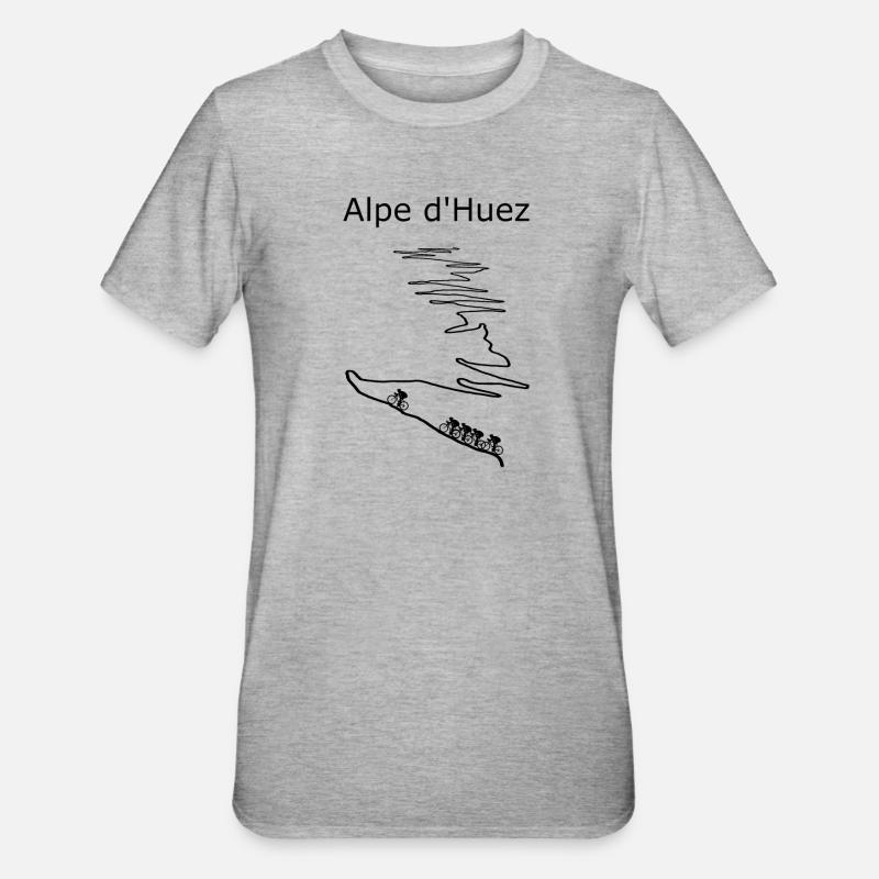 Oeil du Monte Huez avec panache de neige - T-shirt polycoton Unisexe - gris chiné