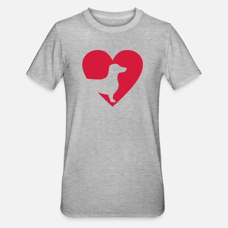 Dackel - T-shirt polycoton Unisexe - gris chiné