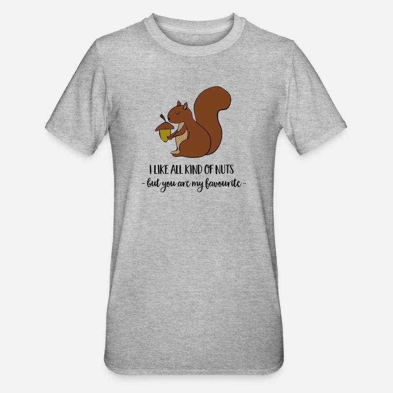 Eichhörnchen - Unisex Polycotton T-Shirt - Grau meliert