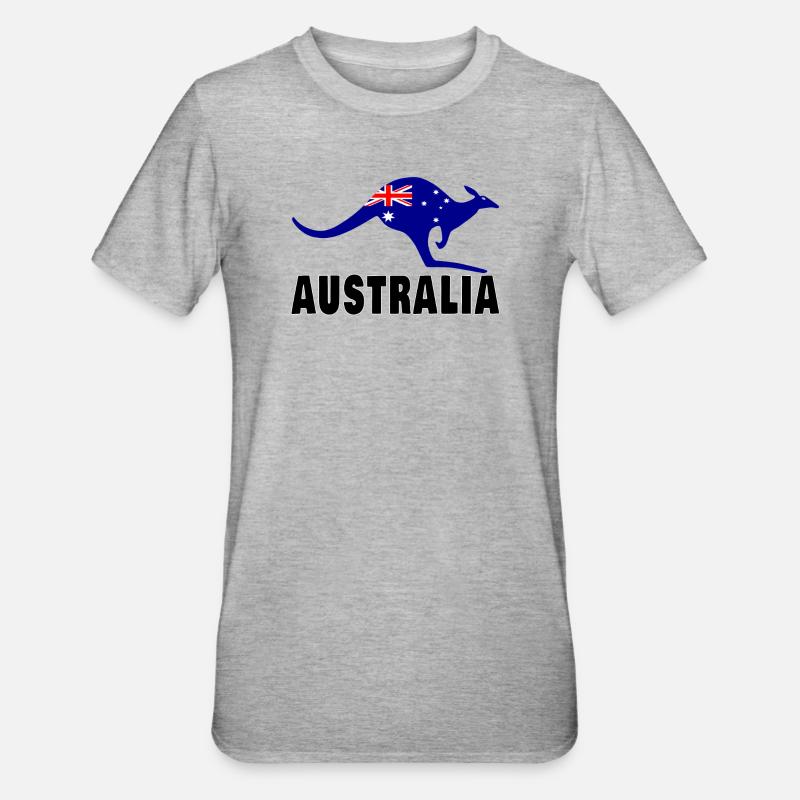 Australien Känguru / Geschenk / Geschenkidee - Unisex Polycotton T-Shirt - Grau meliert