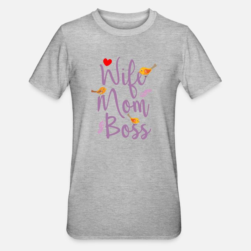 Frau Mutter Chef - Unisex Polycotton T-Shirt - Grau meliert